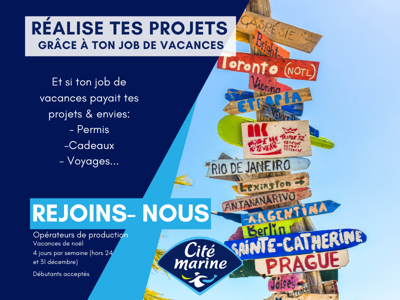 Job étudiant Cité Marine recrute pour les vacances de Noël